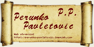 Perunko Pavletović vizit kartica